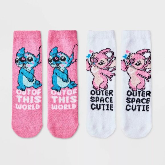 Disney Accessories - Women's Disney Lilo & Stitch Valentine's Day 2pk Cozy Crew Socks